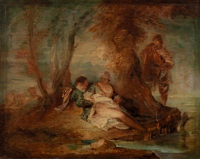 Figures in Landscape by Jean Antoine Watteau