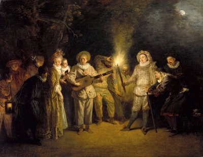The Italian Comedy by Jean Antoine Watteau