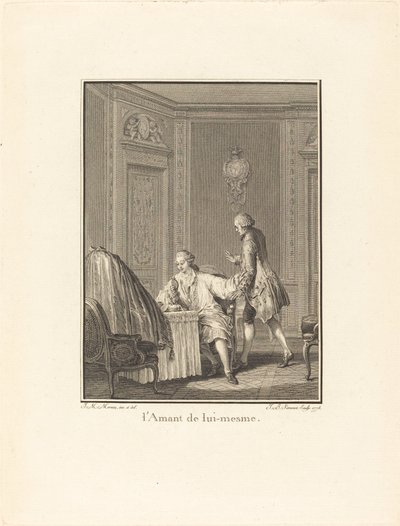 The Lover of Himself by Jean Baptiste Blaise Simonet after Jean Michel Moreau