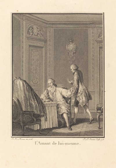 The Lover of Himself by Jean Baptiste Blaise Simonet after Jean Michel Moreau