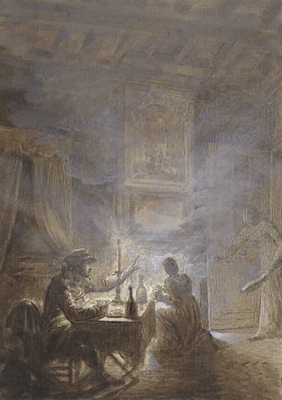 The Smoking Hearth by Jean Baptiste Isabey