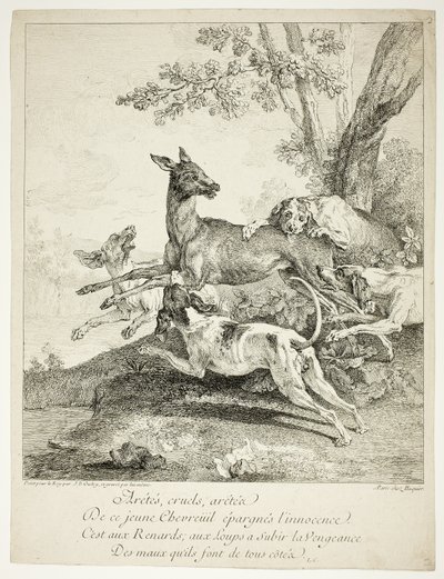 Deer Attacked by Dogs by Jean Baptiste Oudry