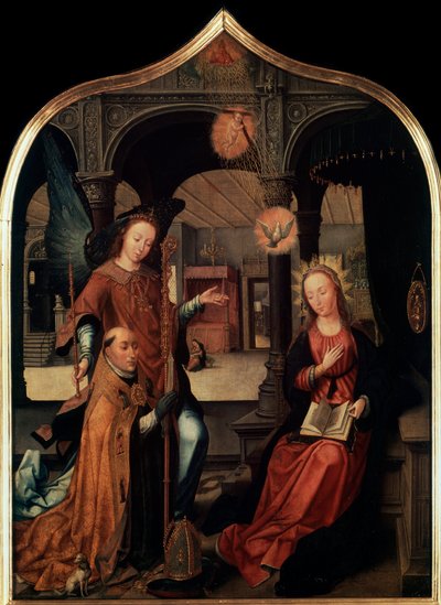 The Annunciation, Triptych, Central panel, 1517 by Jean Bellegambe