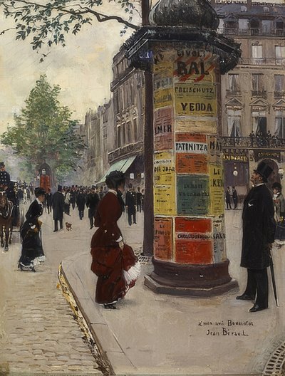 Parisian Kiosk. 1880-82 by Jean Beraud