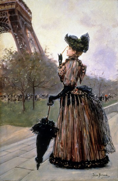 Woman in Front of the Eiffel Tower by Jean Beraud