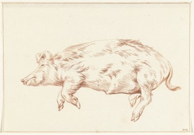 Lying Pig, Facing Left by Jean Bernard