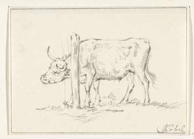 Standing Cow with Its Head between Posts by Jean Bernard