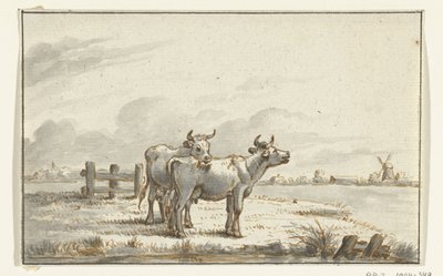 Two Cows in the Meadow by Jean Bernard