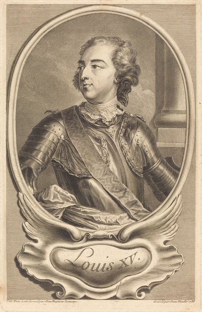 Louis XV by Jean Daullé after Jean Baptiste Lemoyne II