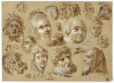 Sketches of Heads by Jean Démosthène Dugourc