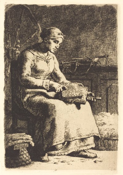The Wool Carder by Jean Francois Millet
