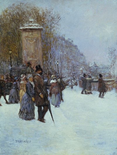 The Promenade in Paris by Jean Francois Raffaelli