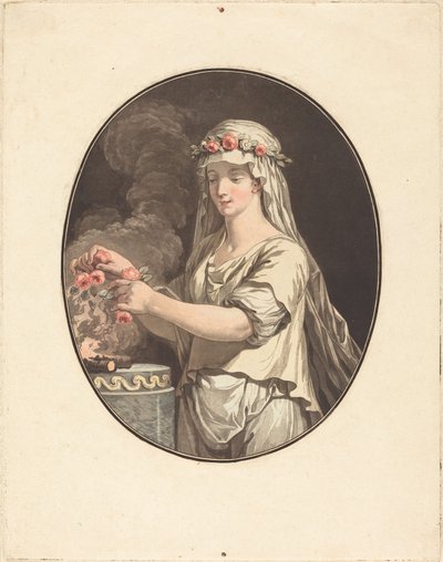 The Young Vestal by Jean François Janinet after Jean Jacques François Le Barbier I