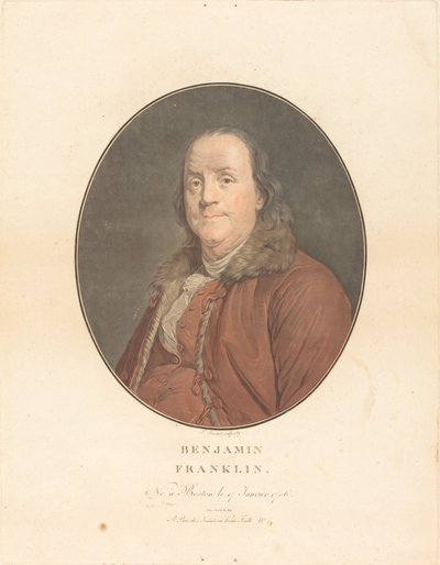 Benjamin Franklin by Jean François Janinet and Joseph Siffred Duplessis