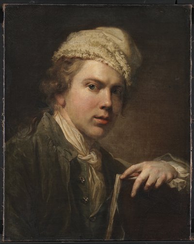 Self-portrait with Portfolio by Jens Juel