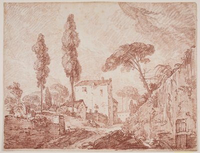 Italian Fantasy Landscape with Trees and Houses by Jens Petersen Lund