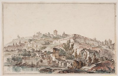 Roman Prospect with City Wall and Churches by Jens Petersen Lund