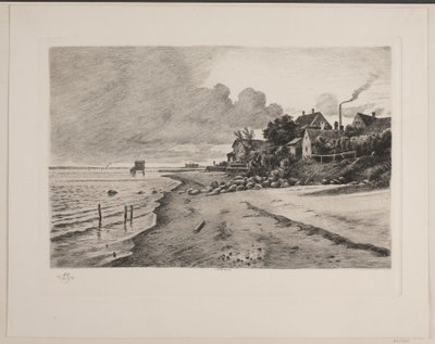 Beach Scene in Hellebæk by Jensen