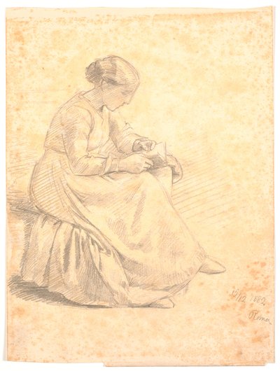 Seated, Reading Woman by Joakim Frederik Skovgaard