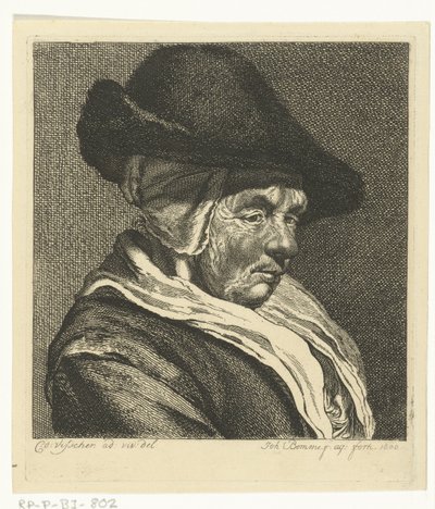 Head of an Old Woman with Cap by Joannes Bemme