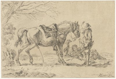 Rider Next to a Pissing Horse by Joannis Jacobus Bijlaert