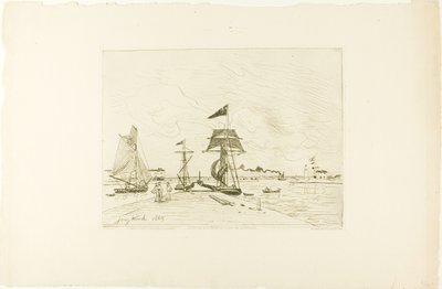 Wooden Pier, Honfleur Port by Johan Barthold Jongkind