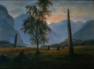 Landscape with Memorial Stones by Johan Christian Dahl
