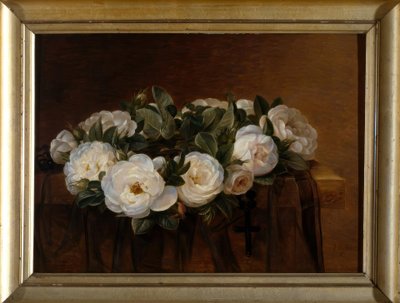 J.L. Jensen, Wreath of White Roses by Johan Laurentz Jensen