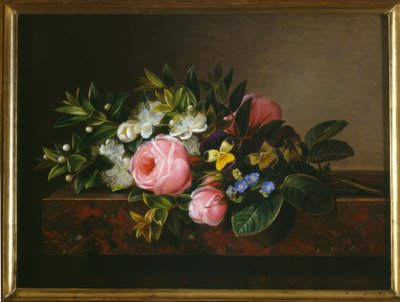 J.L. Jensen, Still Life with Roses by Johan Laurentz Jensen