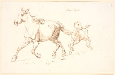 Galloping Mare with Foal by Johan Thomas Lundbye