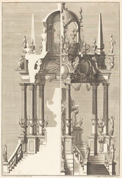 Catafalque by Johann Andreas Pfeffel I after Giuseppe Galli Bibiena