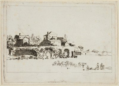Landscape with Huts by Johann Christian Brand