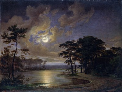 Holstein Sea - Moonlight, 1847 by Johann Georg Haeselich