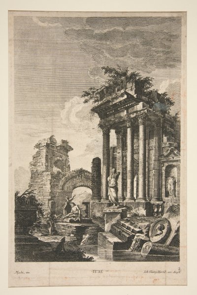Capriccio with Roman Ruins by Johann Georg Hertel