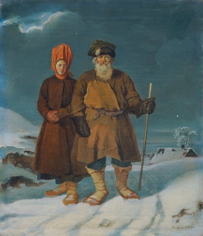Russian Peasant Couple by Johann Matthias Ranftl