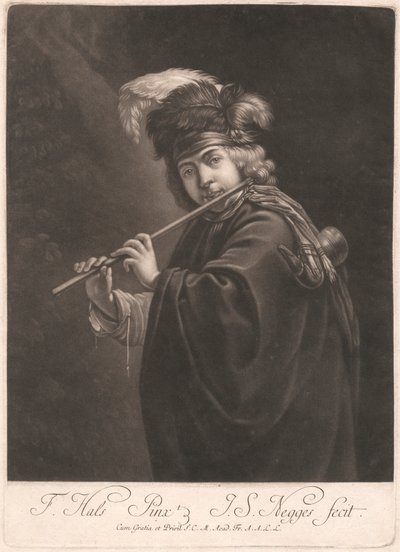 Boy Playing a Flute by Johann Simon Negges