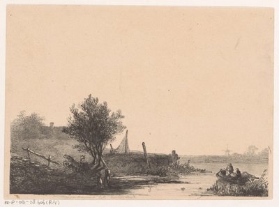 River Landscape by Johannes Franciscus Hoppenbrouwers