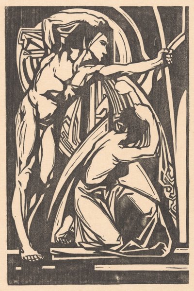 Standing Man and Kneeling Woman by Johannes Josephus Aarts