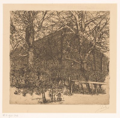 Trees in front of farmhouse by Johannes Löhr