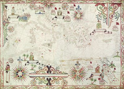 Map of the Mediterranean, 1625 by Johannes Oliva