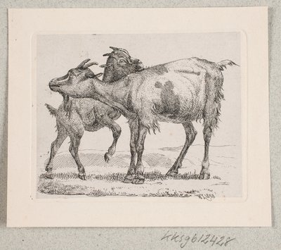 A Goat with Its Kid by Johannes Wilhelm Zillen