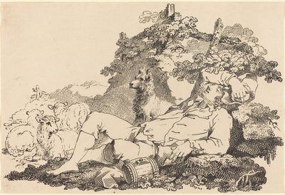 Shepherd with Dog and Sheep by John Boyne