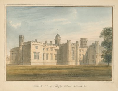 Warwickshire - Rugby School, 1815 by John Buckler