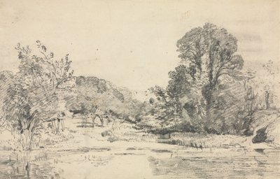 Landscape with Trees Surrounding a Pond by John Constable