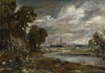 Salisbury Cathedral from the River Nadder by John Constable