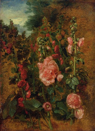 Study of Hollyhocks, c.1826 by John Constable