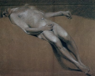 Study of a recumbent male nude by John Constable