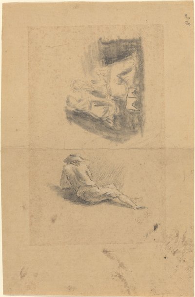 Reclining Man; Two Women by John Flaxman