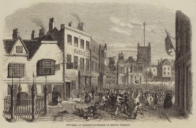 Football at Kingston-on-Thames on Shrove Tuesday by John Jessop Hardwick