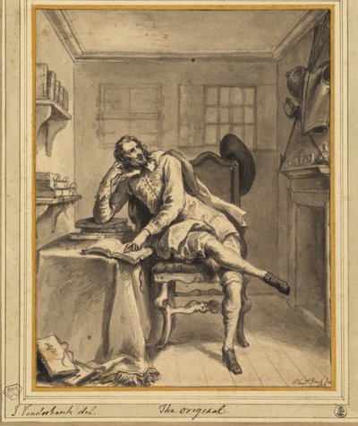 Don Quixote in His Study by John Vanderbanck